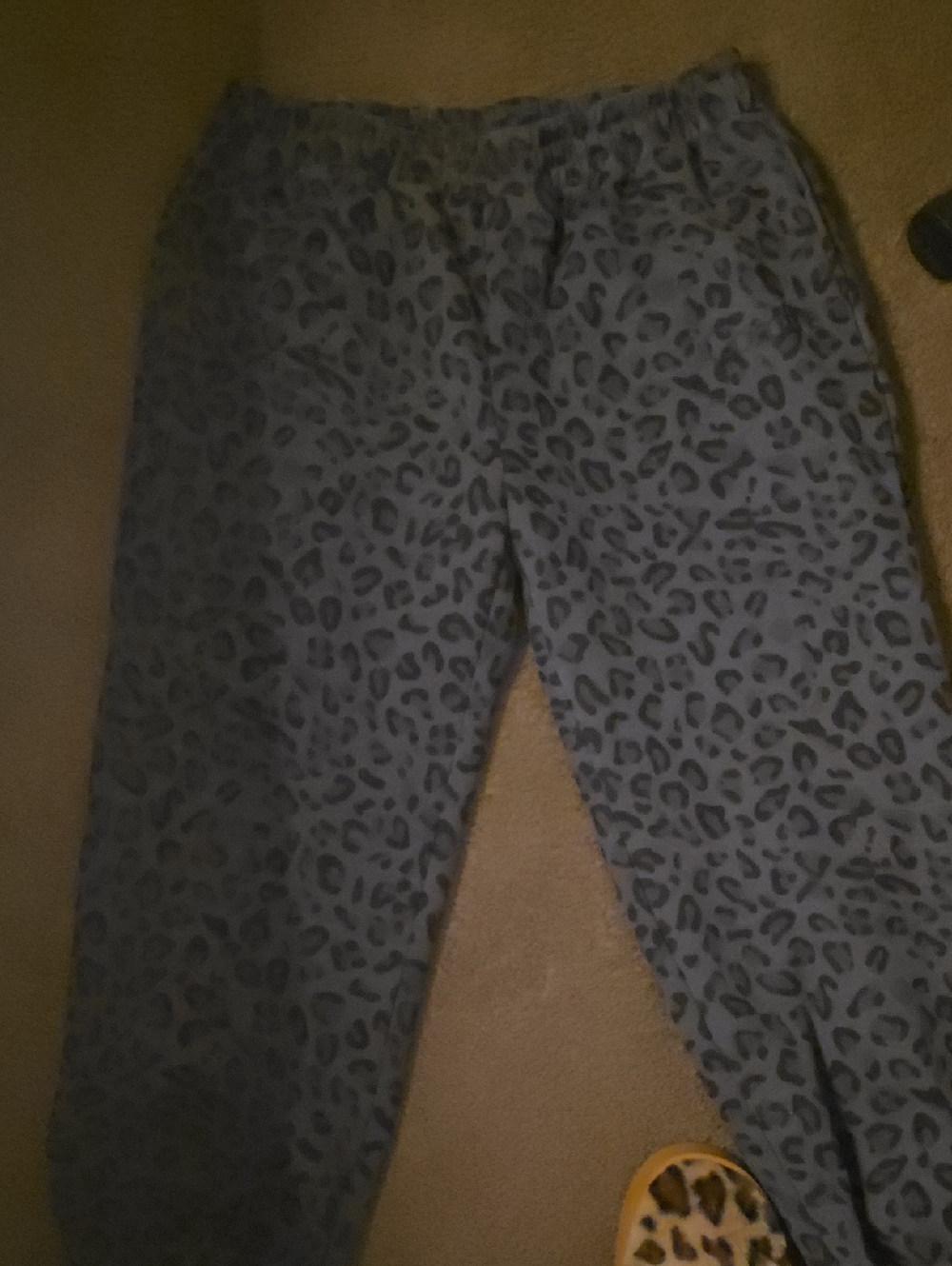 COMFRT Leopard Print Lounge Pants - Slate Gray and Black 2XL